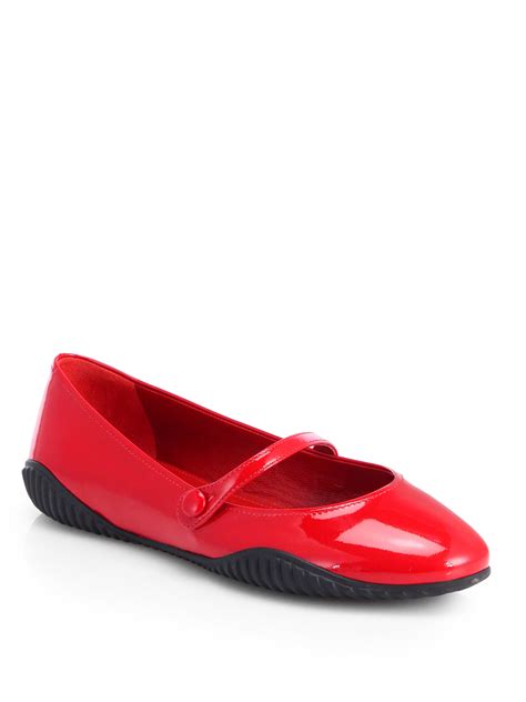 prada red flats|Prada padded maryjane ballet flats.